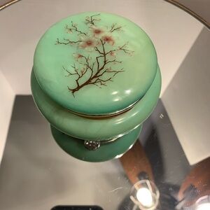 Green Floral Trinket Box